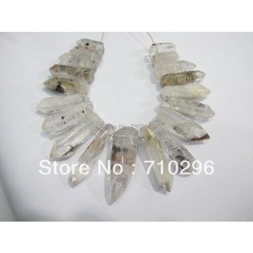 Natural Clear quartz crystal point pendants gem stone jewelry necklace diy 5sets/lot gem stone jewelry