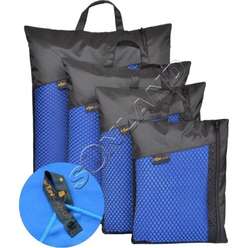 Sunland Microfiber Travel Sports Camping Swimming Hand Face Beach Bath Towel Fast Drying w/Carrying Bag/hook 2PCS 24inx48in