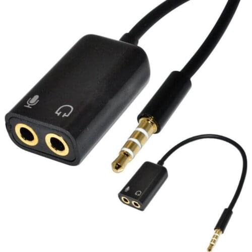 LBSC 3.5mm stereo TRRS audio male to Earphone headset + microphone adapter PC iphone