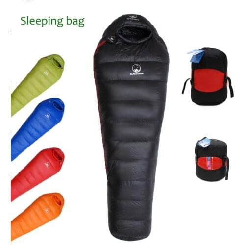 Outdoor Travel Sleeping Bag Left Right Can Be Spliced Ultralight Down Sleeping Bag Winter Keep Warm Hiking Camping Sleeping Bag