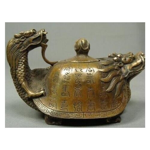 YM 304 Decorated Old Bronze Chinese Old Copper Handwork Dragon Tea Pot Antique crafts Copper sculpture home