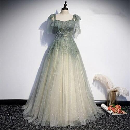 Robe De Soiree A-line Evening Dresses Long Dress Prom Formal Dress Vestido De Festa Light Blue Evening Dress 2021 New Fashion