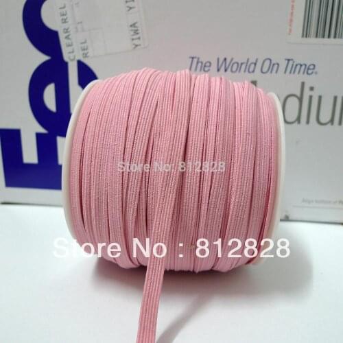 1/4'' 6mm Wide #17 Powder Pink Skinny Hair Flat Elastic Bands 50 meters Wholesale