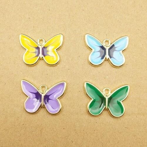 10pcs 16x21mm enamel butterfly charms for jewelry making and crafting cute earring pendant necklace bracelet charms