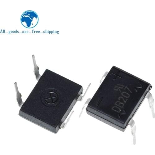 10pcs/lot diode bridge retifica DB207 DIP-4 DB207S DIP4 2A 1000V power diode rectifier 1000v electronic components
