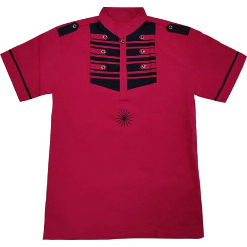 2020 Africa Button decoration t-shirt for Male Summer Wearing Men Dashiki Bazin Embroidery Tops African Clothes