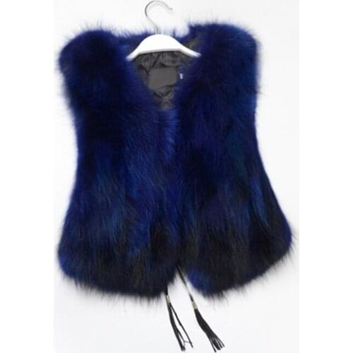 2020 Female Fashion Fur Coat Vest Short Fur Vest Vest Raccoon Slim Slim