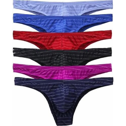 3/6 Pack Mens Sexy Underwear Briefs Thongs Gay Penis Pouch Low Rise Underpants Male Slip Homme Panties Bikini Hombre Jockstrap