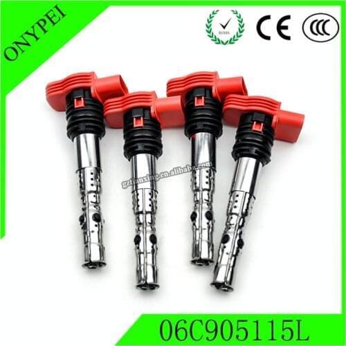 4PCS 06C905115L Ignition Coil For 2002-05 A4 b8 1.8T Quattro A6 Quattro 3.0L V6 06C905115M 06C905115B 06C905115D 06A905115D