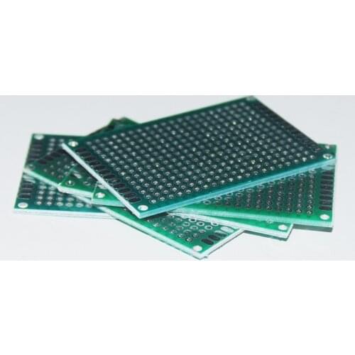 5PCS/Lot 5*7CM Universal Board Breadboard Dual Side Tin Experimental Board Green Oil Fiberglass Board Double-Sided PCB