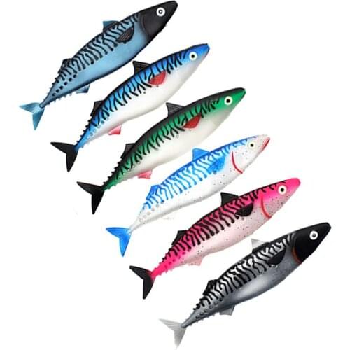 6PC 28cm/67g Simulation Big Fish Tuna Fishing Lure Soft Bait Long Shot Pesca Artificial Jigging Lure Deep Sea Fishing Tackle