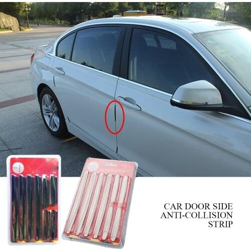 8pcs/set Car Door Side Edge Protector Strip Auto SUV Scrape Guard Bumper Handle Protective Cover Sticker Universal Auto Decal