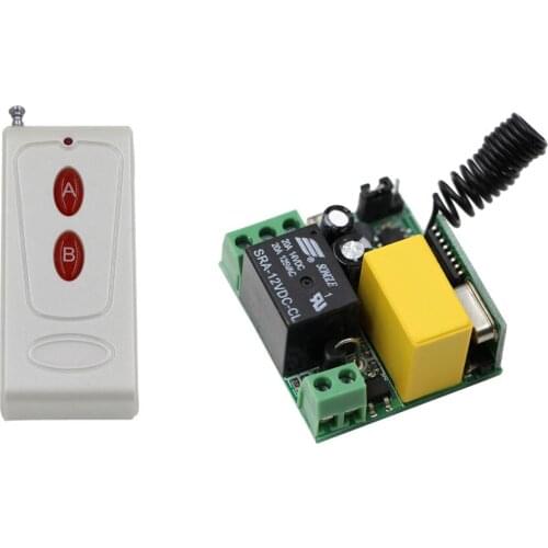 AC220V 1CH RF Wireless Remote Control Switch System 2Keys 1piece Transmitters & 1piece Receiver Mini Size 315/433Mhz