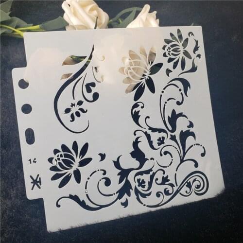 Flower Rattan Leaf Hollow Spray Masked Manual Painting Template Version Spray Pattern Drawing Masked Hollow Template Lace Rulers