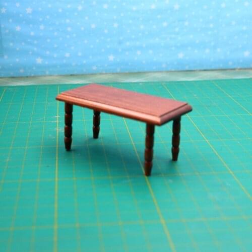 G07-X052children baby gift Toy 1:12 Dollhouse mini Furniture Miniature rement Doll accessories wooden simple type tea table 1pcs