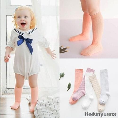 New fashion spring and autumn winter combed cotton stockings children cotton candy color girls stocking baby