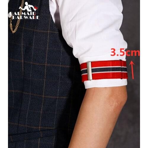 3.5cm Elasticated Unisex Armbands Sleeve Garter Adjustable Gift Shirt Sleeve Holders Cufflink Business Wedding Groom Accessory