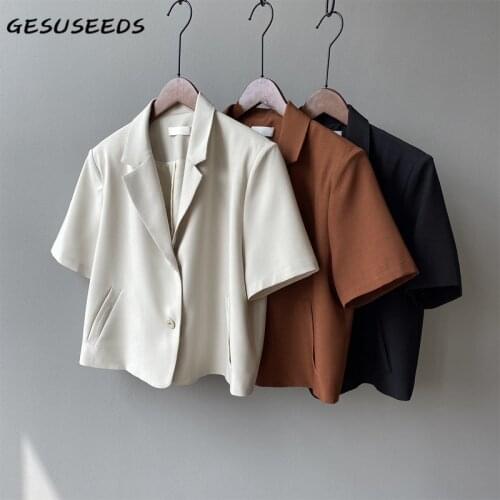 Gesuseeds Women's Blazers With Short Sleeves