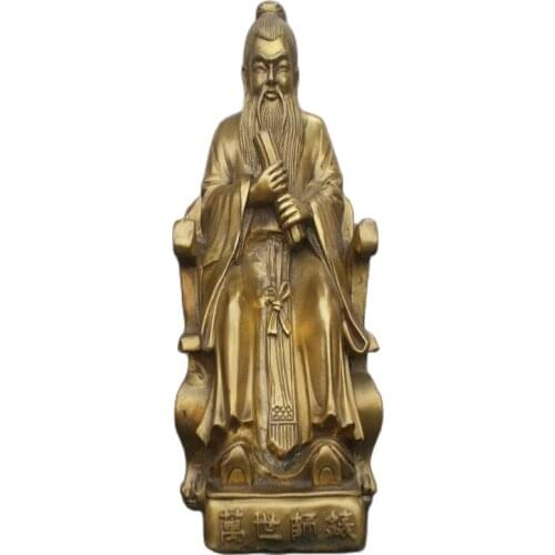 Chinese Old Bronzes Confucius Copper Statue