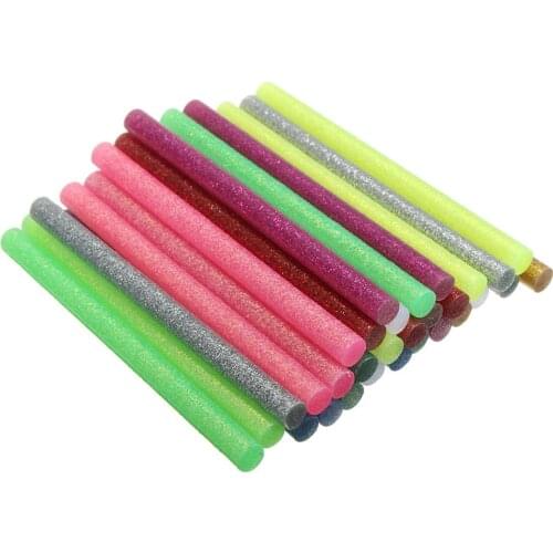 30Pcs/set Colored Hot Melt Glue Sticks 7mm Adhesive Assorted Glitter Glue Sticks Professional For Electric Glue Gun Craft Repair