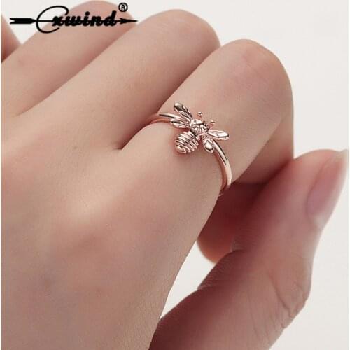 Cxwind Lovely Animal Bee Shape Rings for Women Girl Wrap Ring Wedding Party Fashion Jewelry bague femme