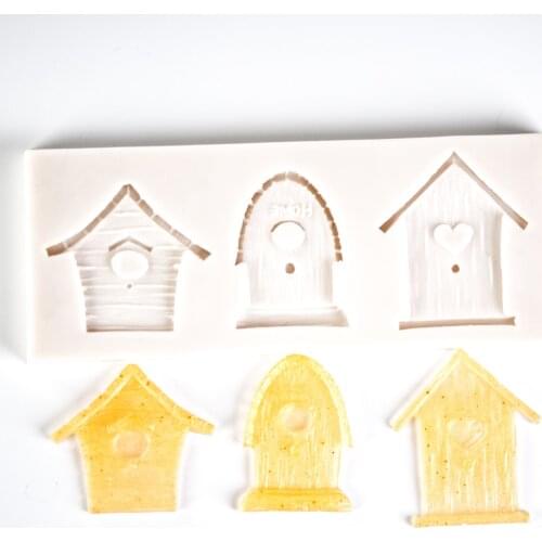 Forest Heart Wooden House Decoration Cream Mold Cake Silicone Molds Pastry Silicone Molds Chocolate Cake Molds Bakery Accessorie