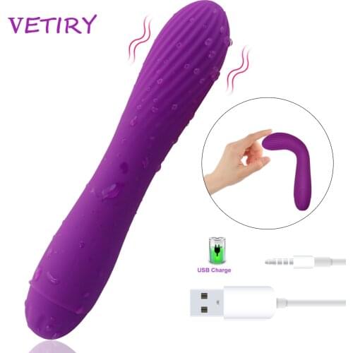 Silicone Dildo Vibrator USB Rechargeable Sex Toys for Women Thread G-spot Massager Vagina Stimulate Adult Sexo Products 7 Speed