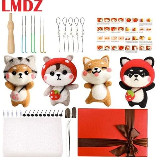LMDZ Needle Felting Kit for Beginners DIY Cute Animal Wool Felting Supplies For Festival and Crafts Manual Felting Kit With Inst