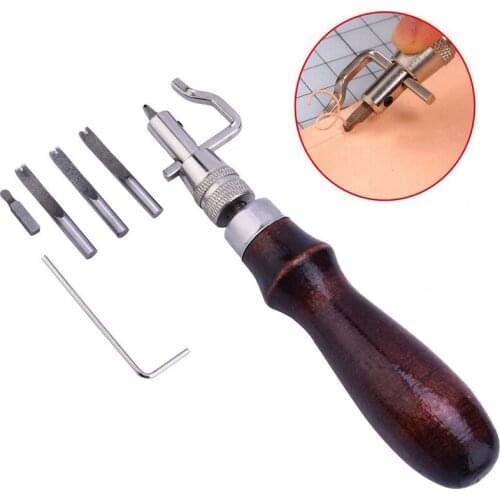 7 in 1 Set Leathercraft Adjustable Stitching and Groover Crease Leather Tool DIY Handmade Practical Leather Set Kits