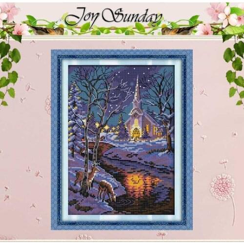 Winter night scenes counted Cross Stitch 11CT 14CT Cross Stitch Set Wholesale DIY Cross-stitch Kit Embroidery Needlework