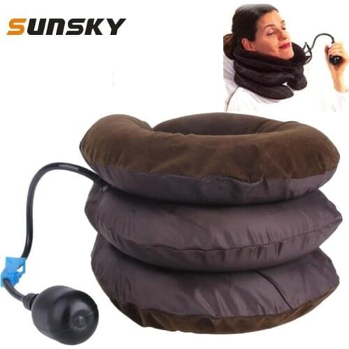 Inflatable Air Cervical Neck Traction Device Soft Head Back Shoulder Neck Massager Relaxation for Car Travel Office Massager