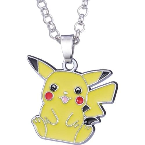 Pokemon Pikachu Necklace Men and Women New Ins Cute Cartoon Anime Character Personality Hip Hop Pendant Birthday Present