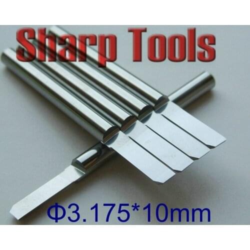 3.175*10MM 38L Single Flute Straight Router Bits Solid Carbide Endmill Cutter, Mini CNC Cutter for Wood Cutting Milling Tooling
