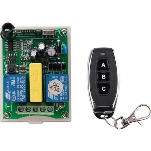 AC 220 V RF 2CH Wireless Remote Control 1* Receiver +1* Transmitter tubular motor garage door projection screen 3 button