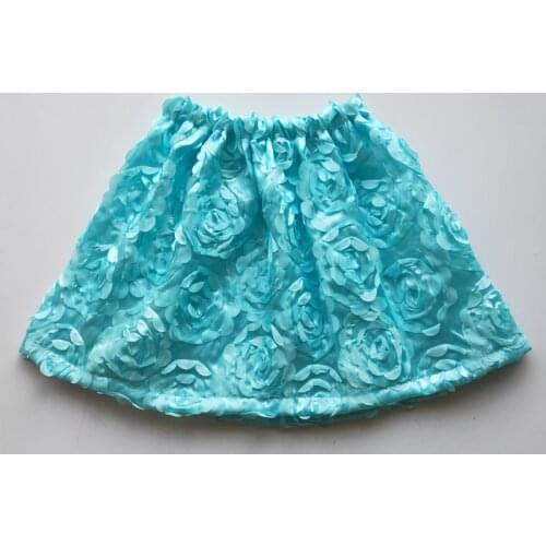 Blue Flower Children Cloth Party Birthday Dancing Tutu Kids skirts Costume Embroidery pettiskirt Princess Girl Skirt Vestido