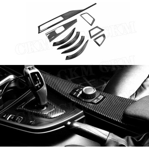 Dry Carbon Fiber AC Outlet Moulding Trim Stickers Door Handle Frame Covers For BMW 3 Series GT F34 2016-19 F30 2013-15