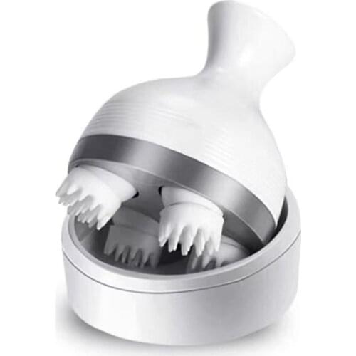 USB Cordless Electric Scalp Head Massager Handheld Scratcher 4 Heads Kneading for Muscles Back Shoulder Calf Pain Massager