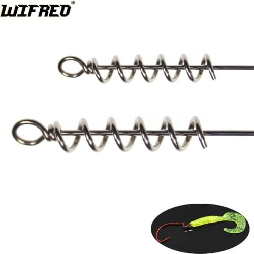Wifreo 50PCS New Wifreo Soft Lure Loader / Locker Connector Fishing Worm Hook Centering Pin S Bait Accessories for Bass Fishing