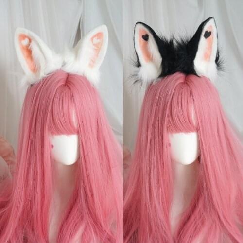 Love Simulation Rabbit Ears Headwear Sweet Lolita Girl Hairpin Kawaii Plush Animal Ears KC Hair Hoop Kemonomimi Headband Cute
