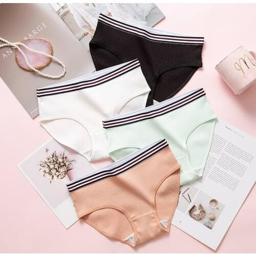 High Quality New Panties Women Underwear Cotton Panties Seamless Blue Mesh Love Girly Print Panties Girls Cute Panties