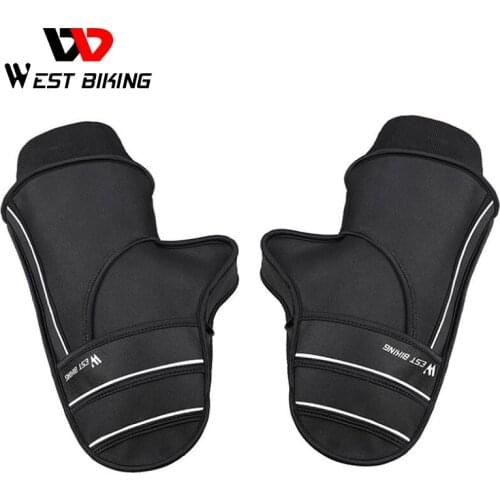 WEST BIKING Winter Warm Bike Handlebar Gloves Windproof MTB Bike Outdoor Riding Gloves Electric Bike Motorcycle Cycling Gloves