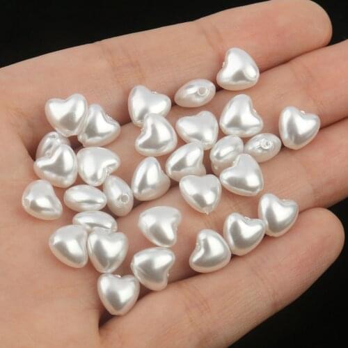 20pcs Heart Shape Imitation Baroque Pearl Beads with Hole for Needlework DIY Jewelry Making Women Baroque Bead Drop Earrings