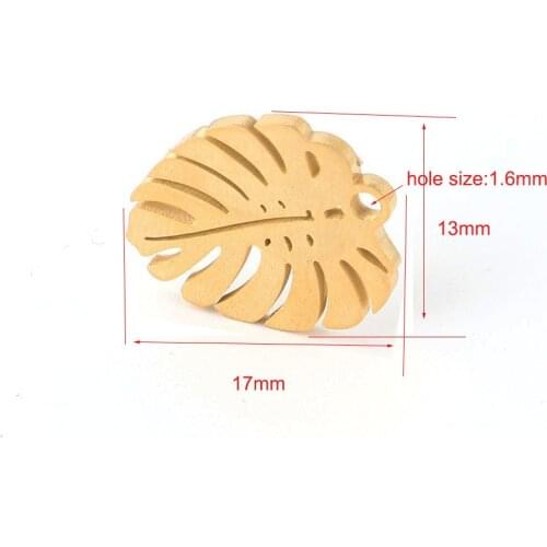 6pcs 13x17mm Stainless Steel Leaves Bracelet Connectors Necklace Charms Pendant DIY Jewelry Making Handcrafted Accessories