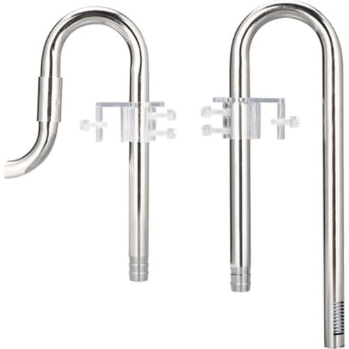 Aquarium Water Grass Fish Tank Filter Inflow Outflow Lily Pipe Stainless Steel Tube with Surface Skimmer