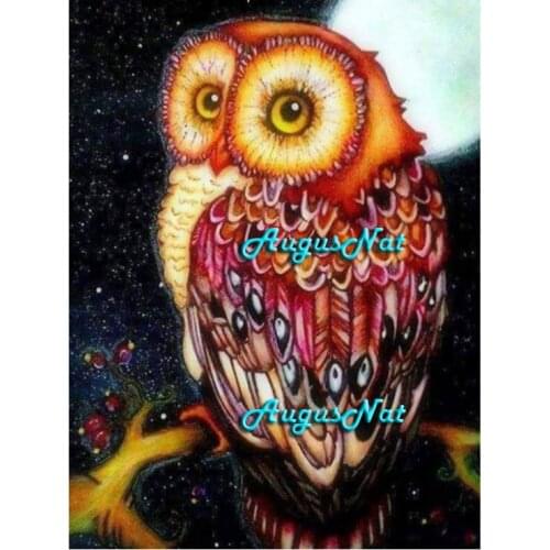 Diamond painting full square owl wall art bird diamond dots paint on canvas needlework kit diamond poster animal craft gifts