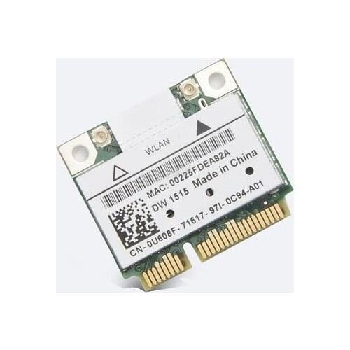 Wireless Adapter Card for Dell HALF-MINI WIRELESS N CARD DW1515 ATHEROS AR5BHB92 AR9280 MINI CARD 300M