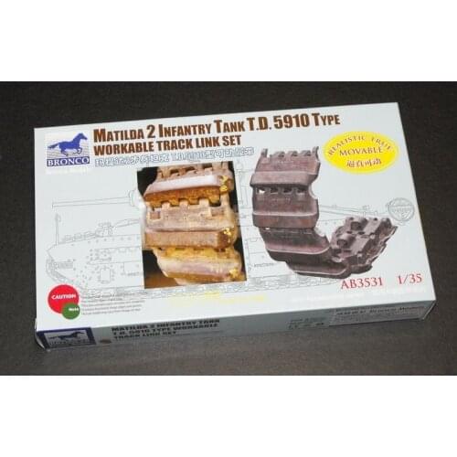 BRONCO AB3531 1/35 Matilda 2 Infantry Tank T.D.5910 Type Workable Track Link Set - Scale Model Kit
