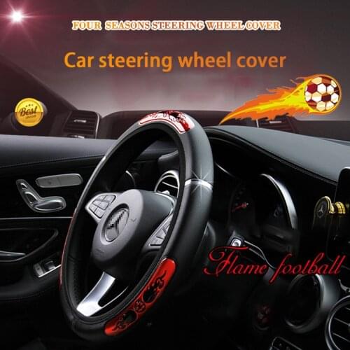 Car Steering Wheel Flexible Car Steering Wheel Protective Cover Faux Leather Auto Steering Wheel Protector Car Accessories