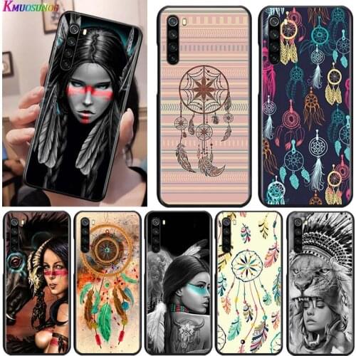 Indian Feathers Girl for OPPO Reno 2 Z 2Z 2F 3 4 5 Pro 5G 4Z 4SE 5F ACE F7 A5 A9 2020 Black Phone Case Soft Cover Shell