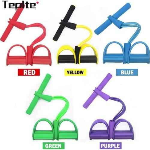 Indoor Fitness Resistance Bands Exercise Equipment Elastic Up Pull Rope Gym Workout Bands Sport 4 Tube Pedal Ankle Puller